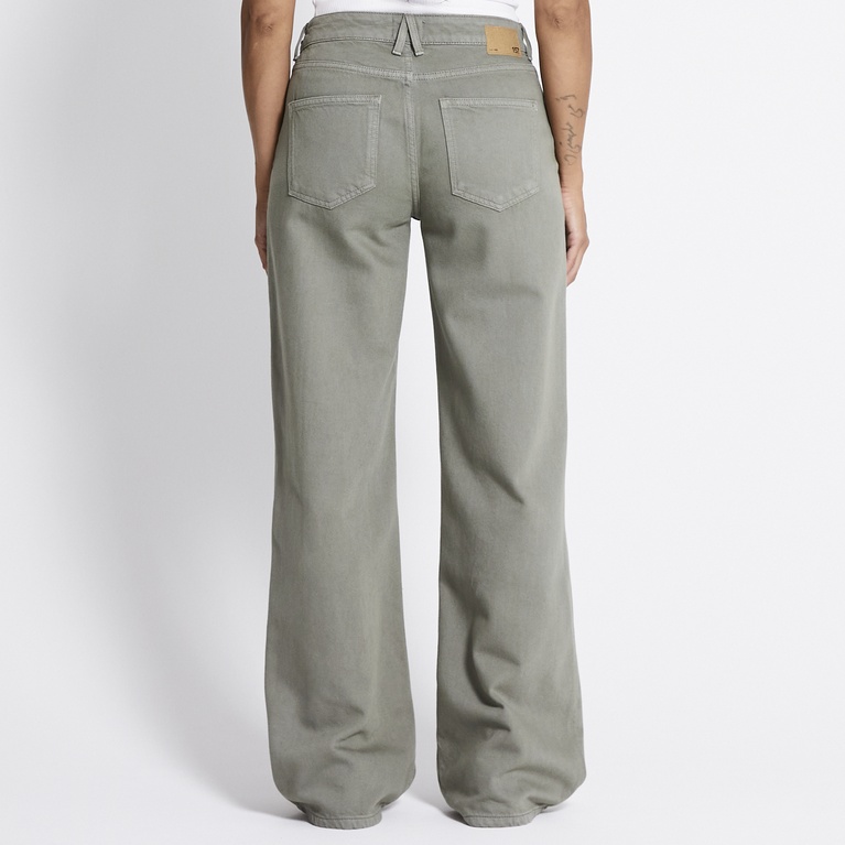 Mid waist wide jeans "Optiwide" Army Green